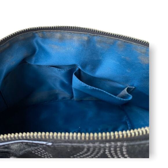 COACH Black Patent 2 Tone Gray C’s Madison Dotted OP Art Sophia Bag Purse #15935 - Picture 3 of 9